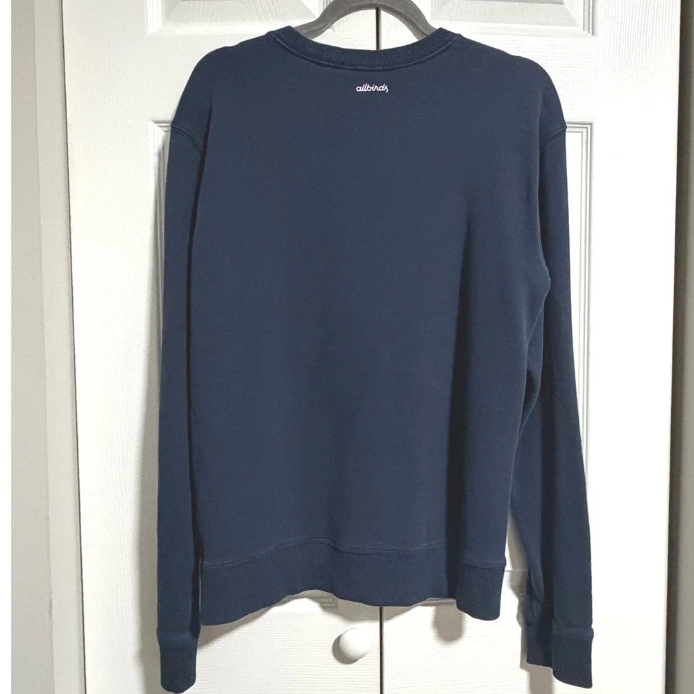 Allbirds R&R Crew Sweatshirt Navy Blue Organic Pima Cotton Hemp Blend Medium
